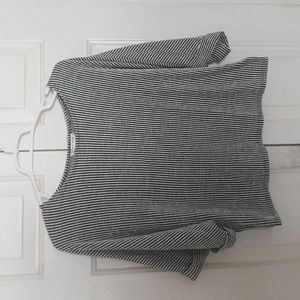 Caution to the wind crop top rayon blend soft stripe medium